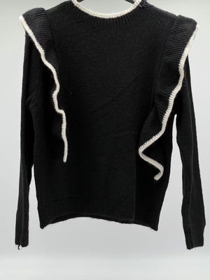 Jersey lana volantes negro