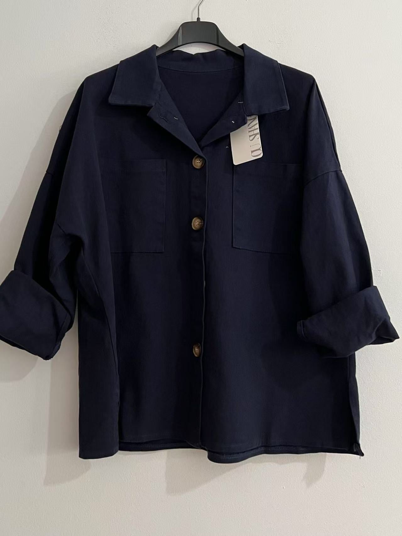 Chaqueta larga demin marino