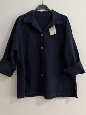 Chaqueta larga demin marino