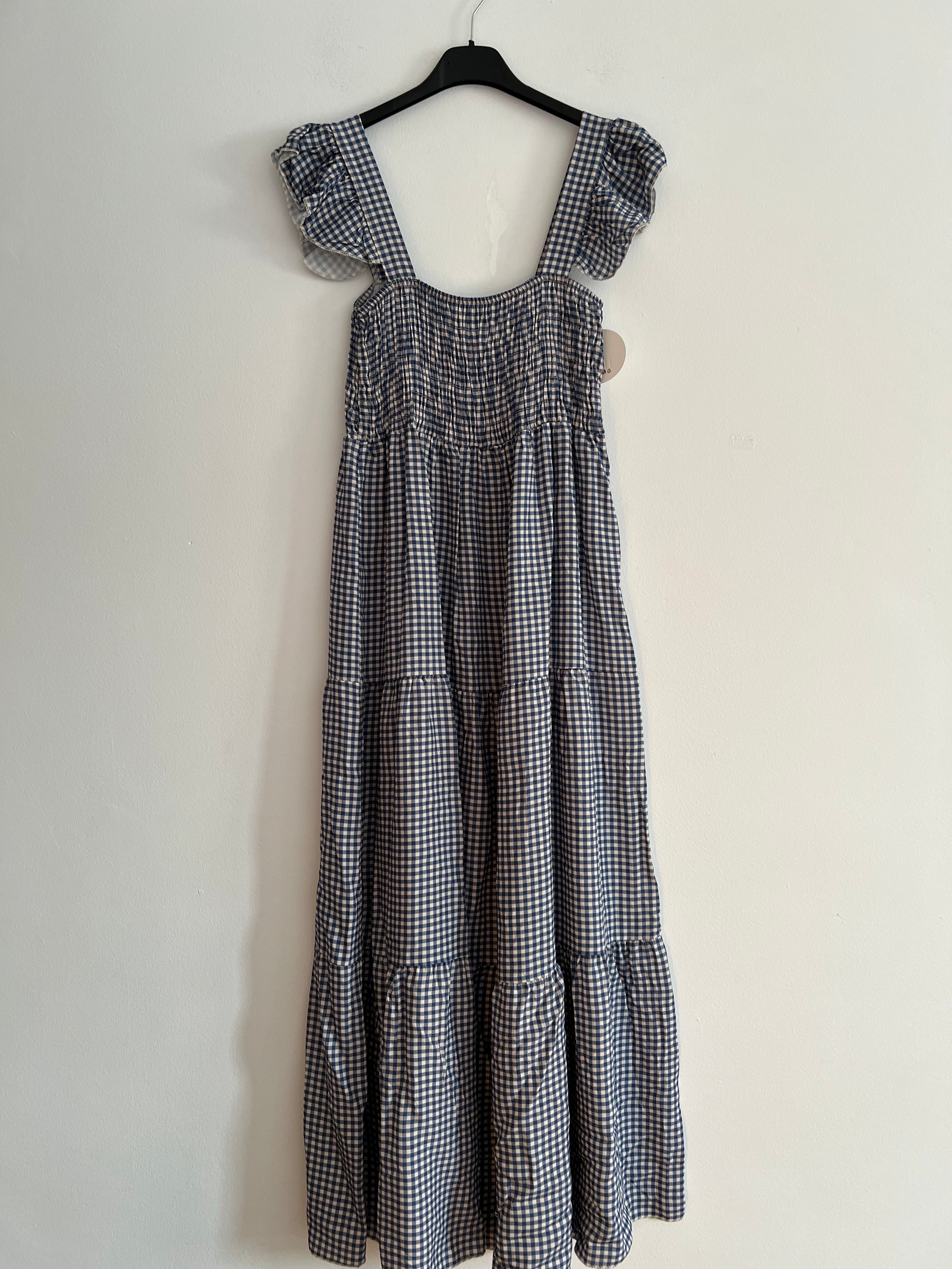 Vestido largo tirantes cuadro