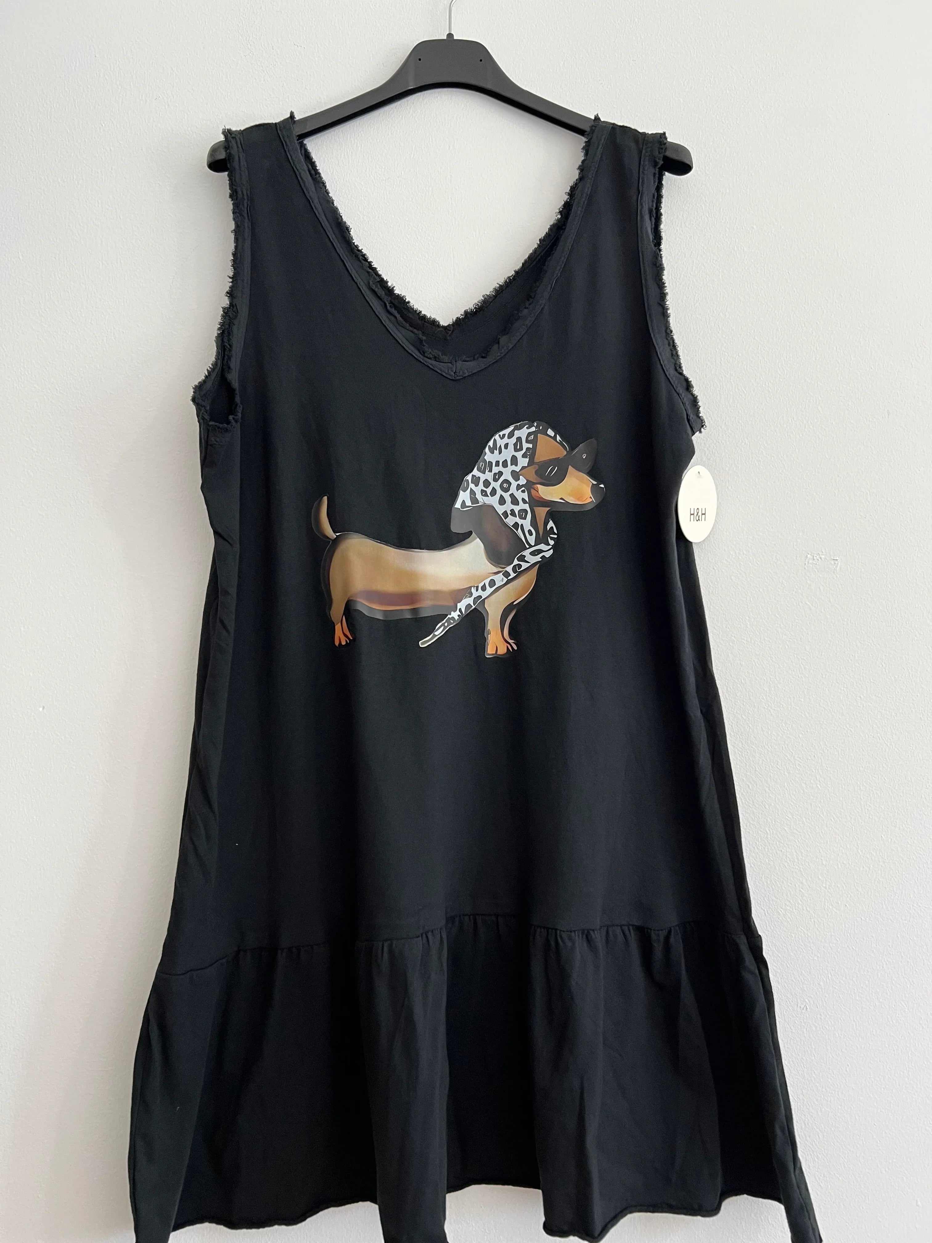 Vestido midi dibujo negro