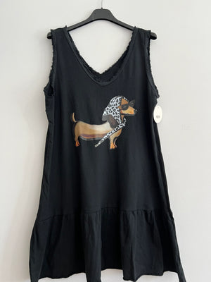 Vestido midi dibujo negro