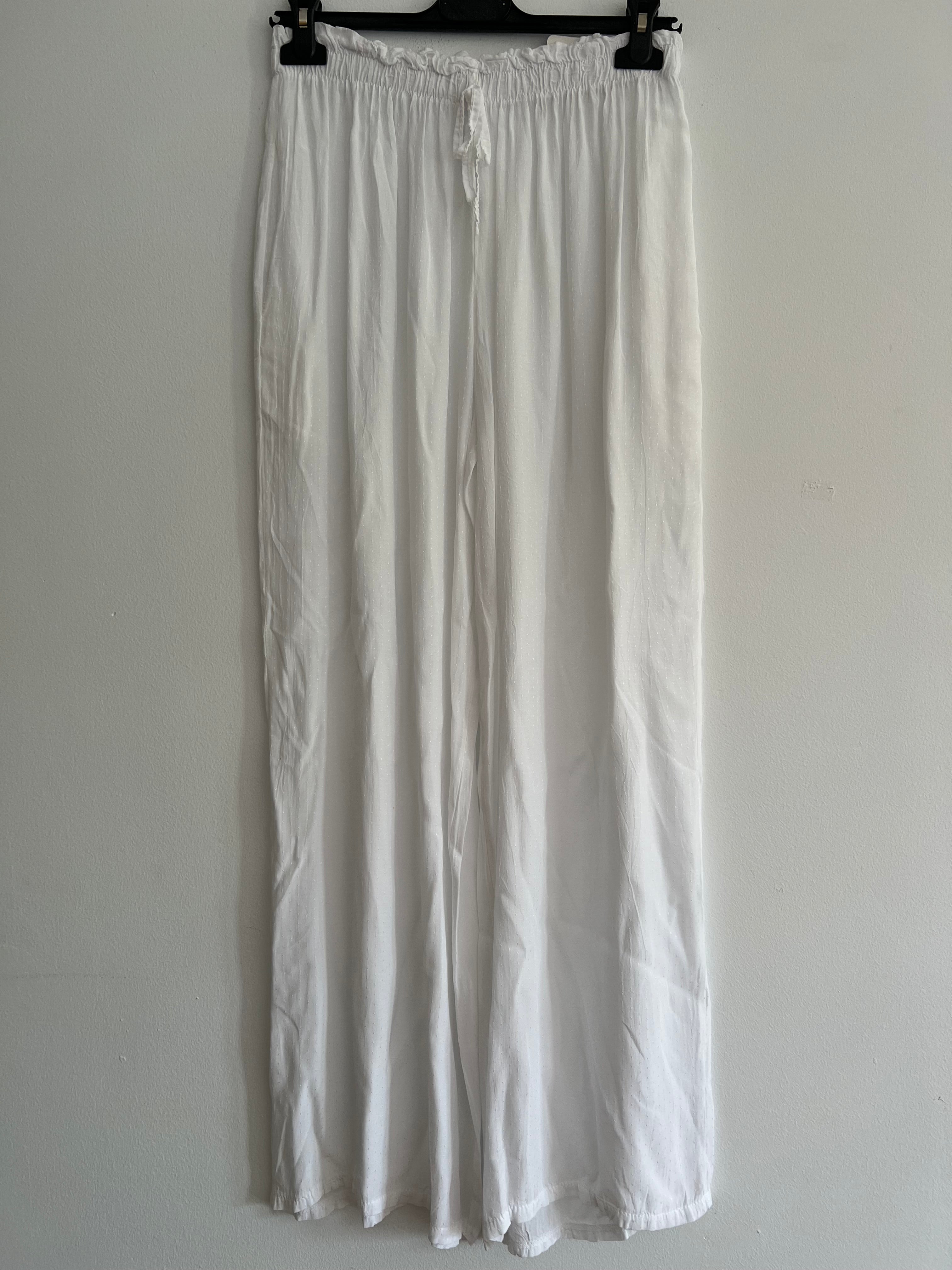 Pantalón Palazzo Fluido con Textura de Micropunto