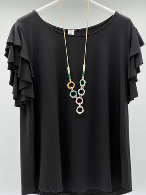 Camiseta volante negro