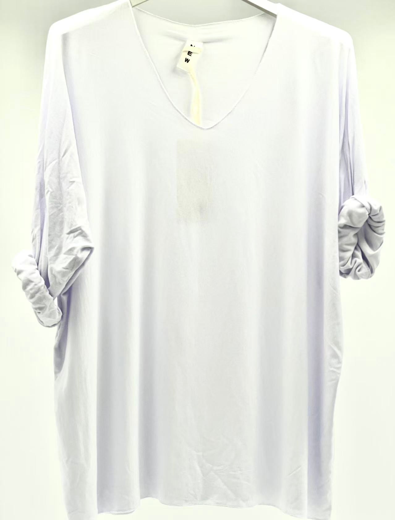 Camiseta básica manga larga blanca