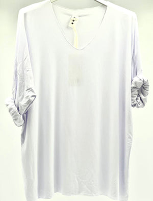 Camiseta básica manga larga blanca