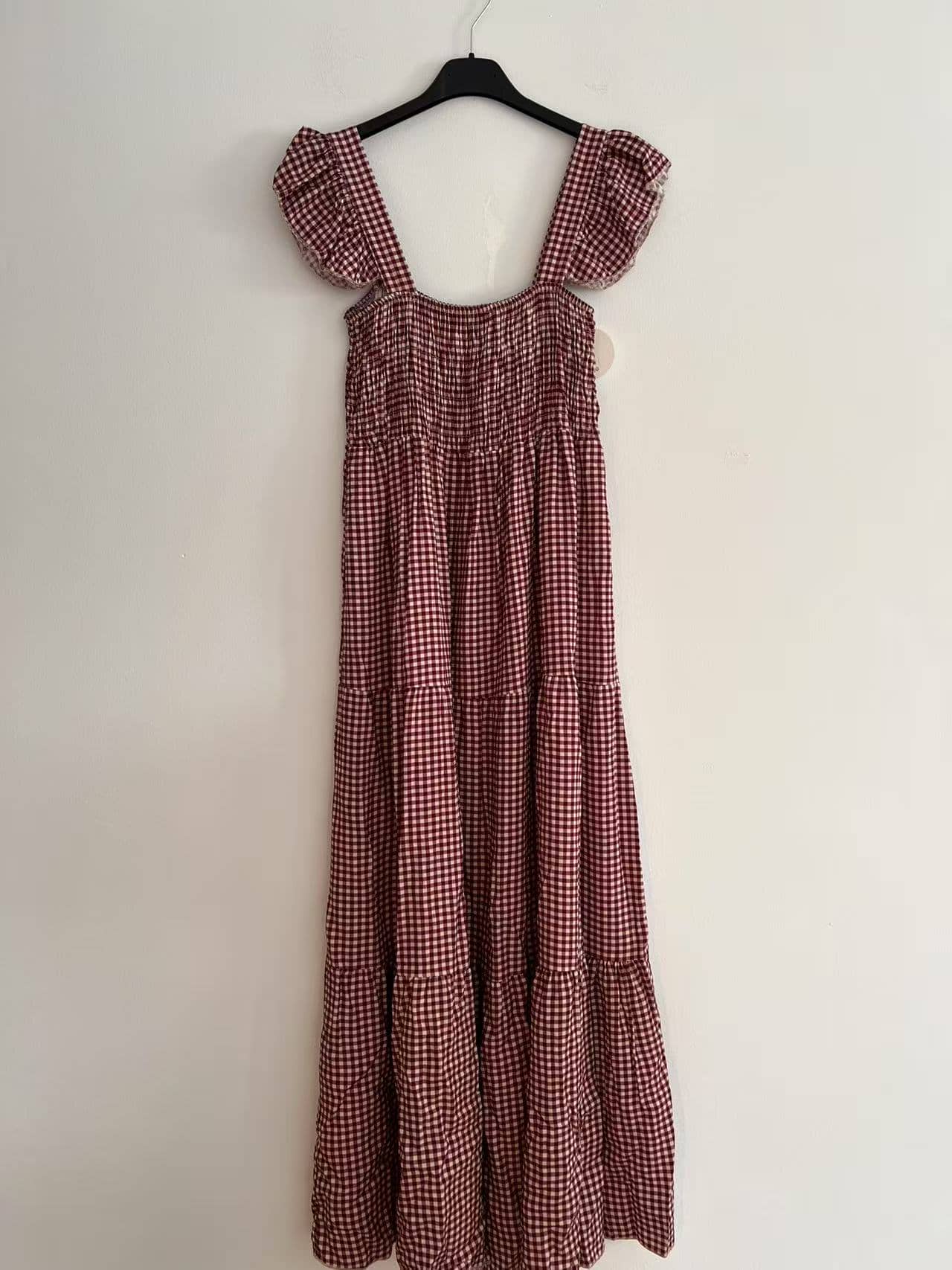 Vestido largo tirantes cuadro