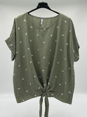 Camiseta estampado verde caqui