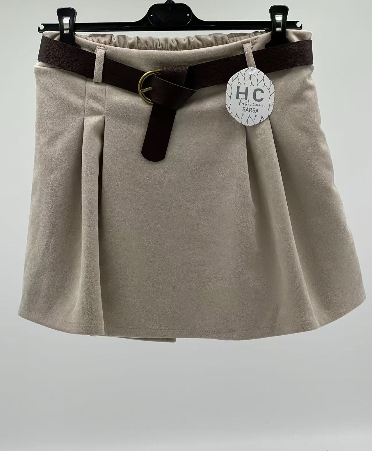 Falda pantalón antelina beige