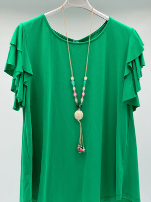 Camiseta volante verde