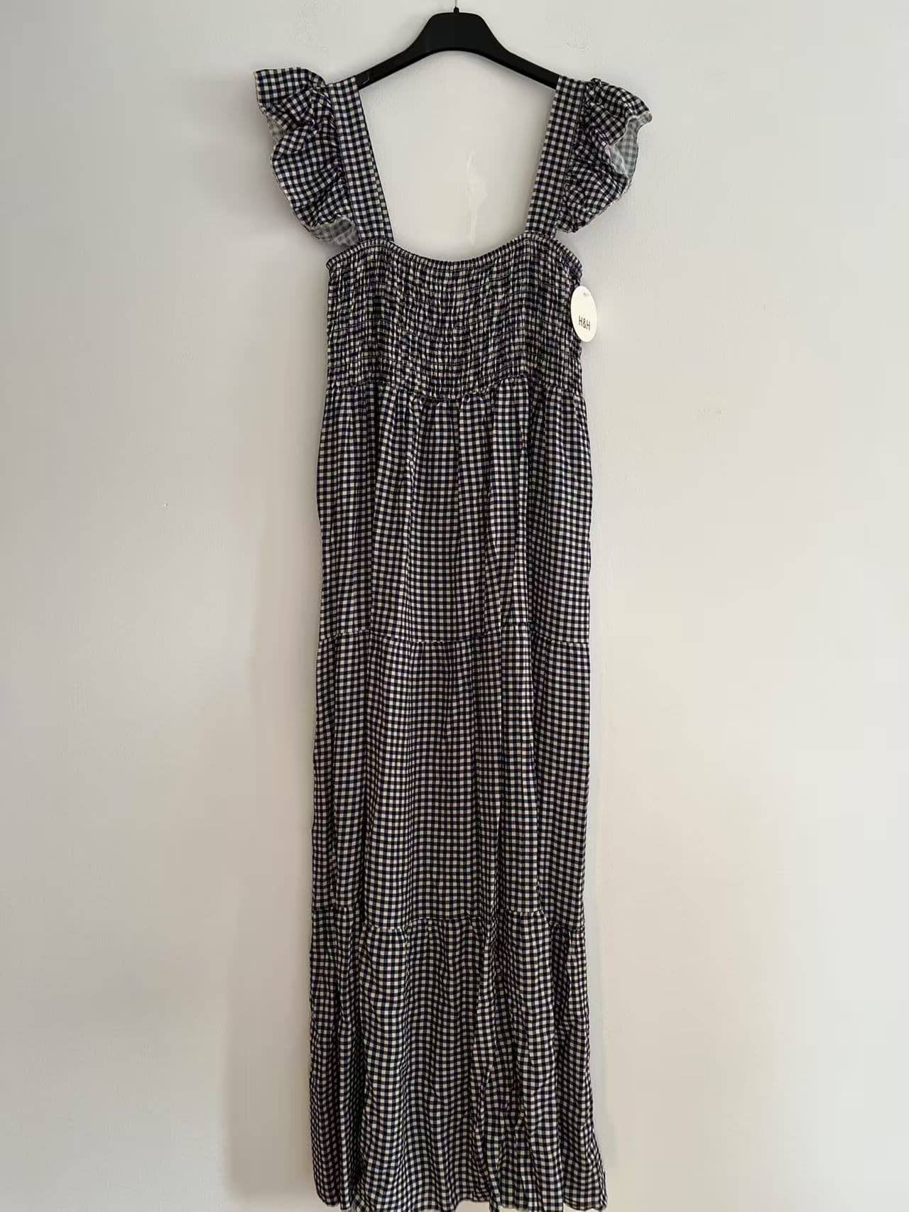 Vestido largo tirantes cuadro