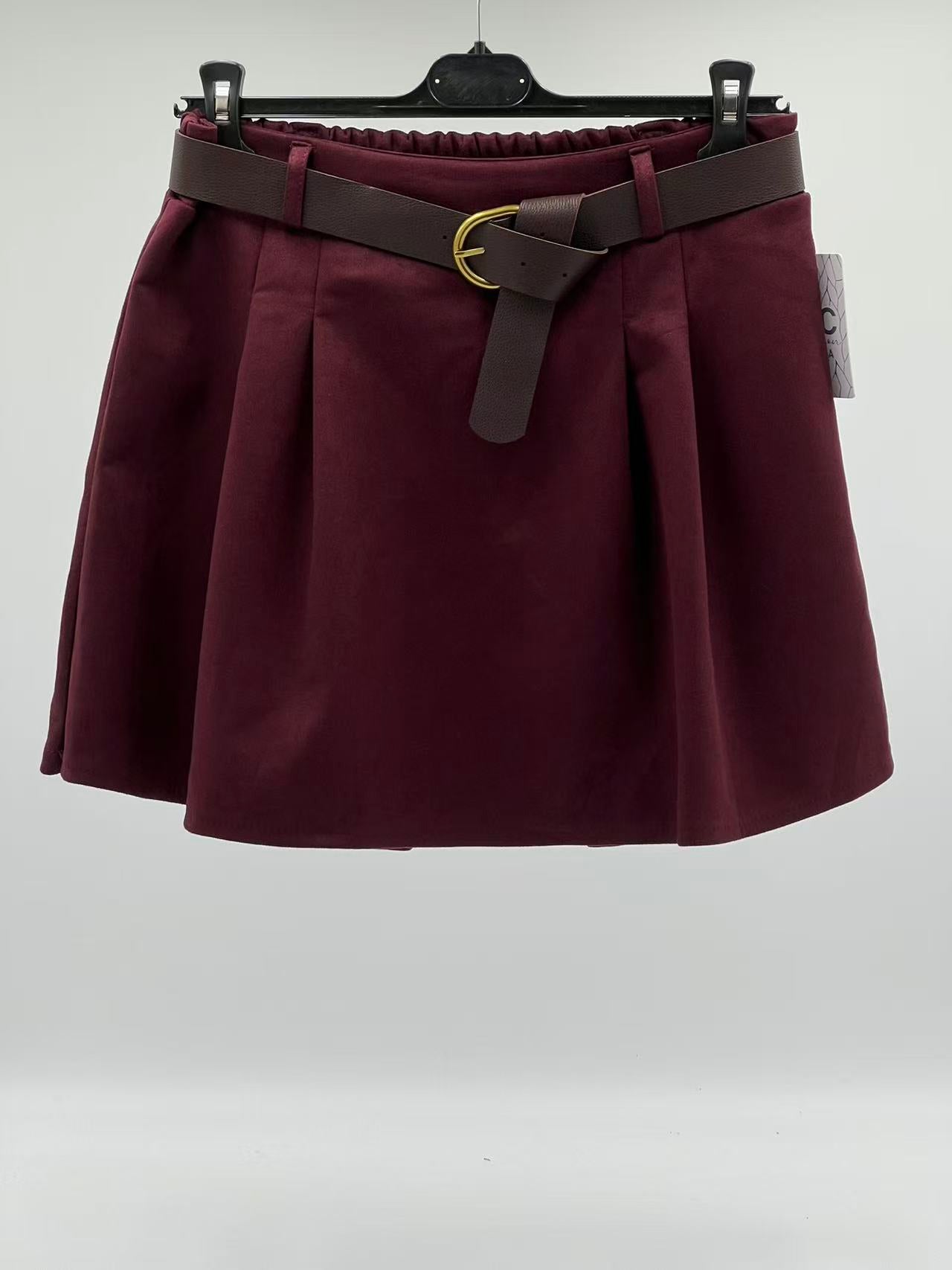 Falda pantalón antelina burdeos
