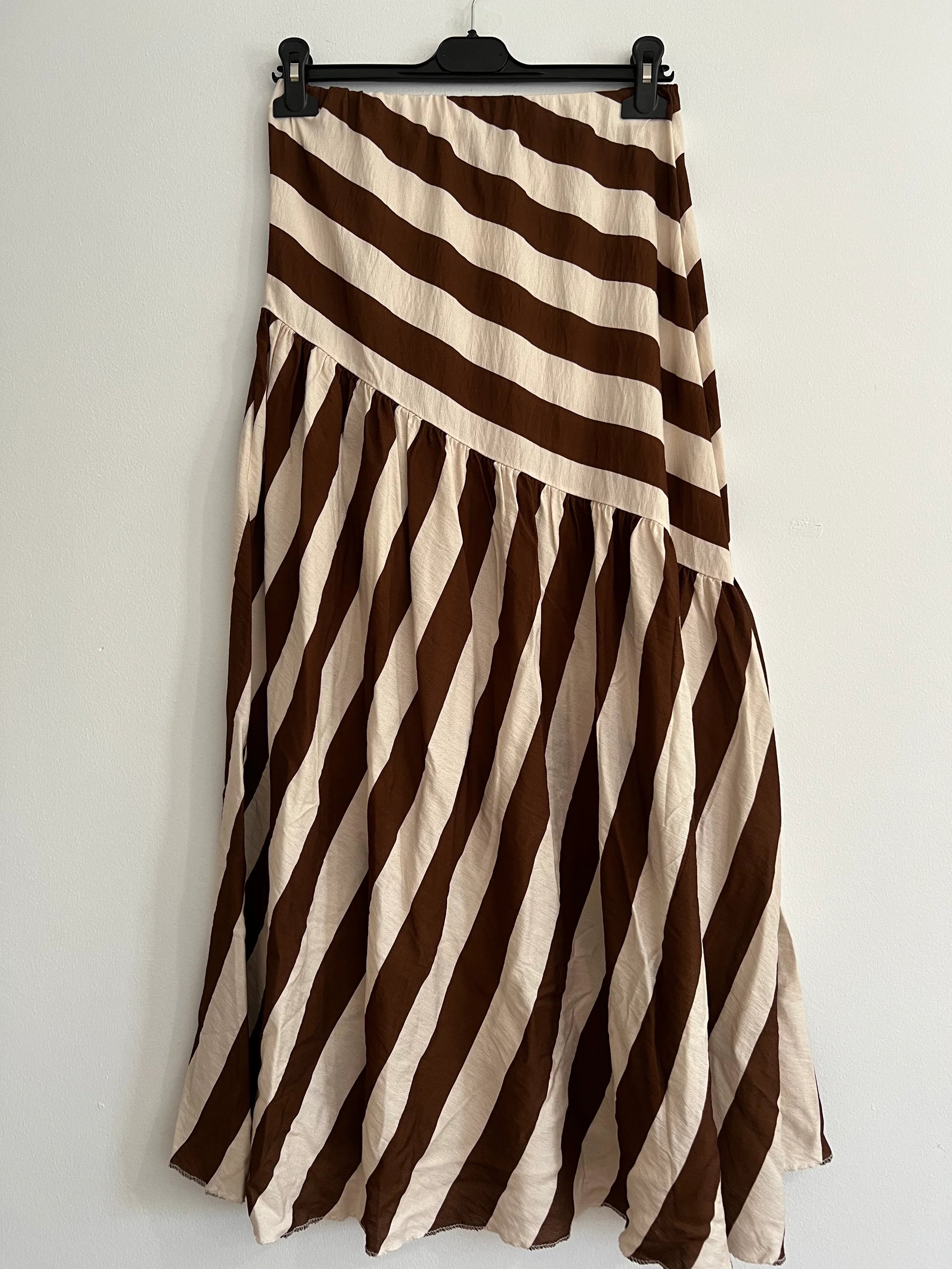 Falda rayas marron y beige