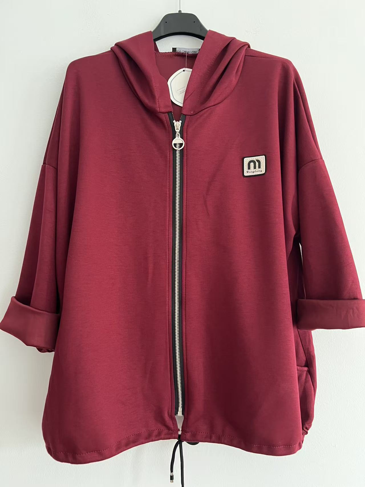 Sudadera lisa suave roja oscura