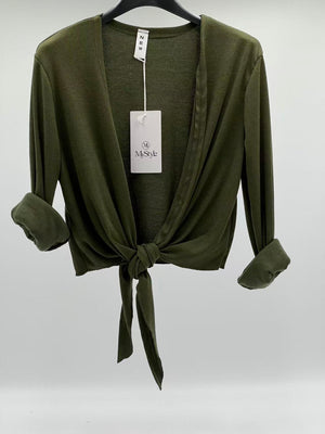 Rebeca corta verde caqui