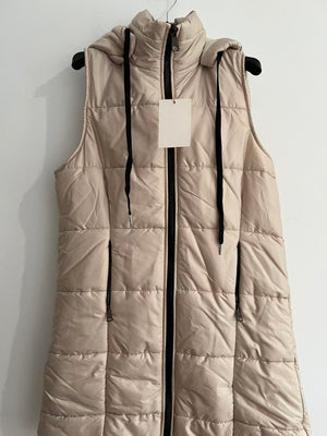 Chaleco de plumas beige