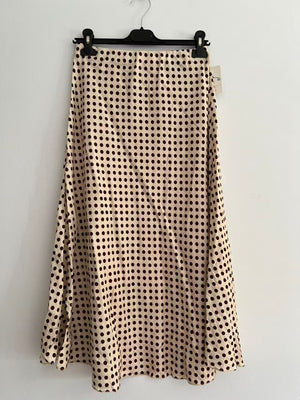 Falda larga lunares beige