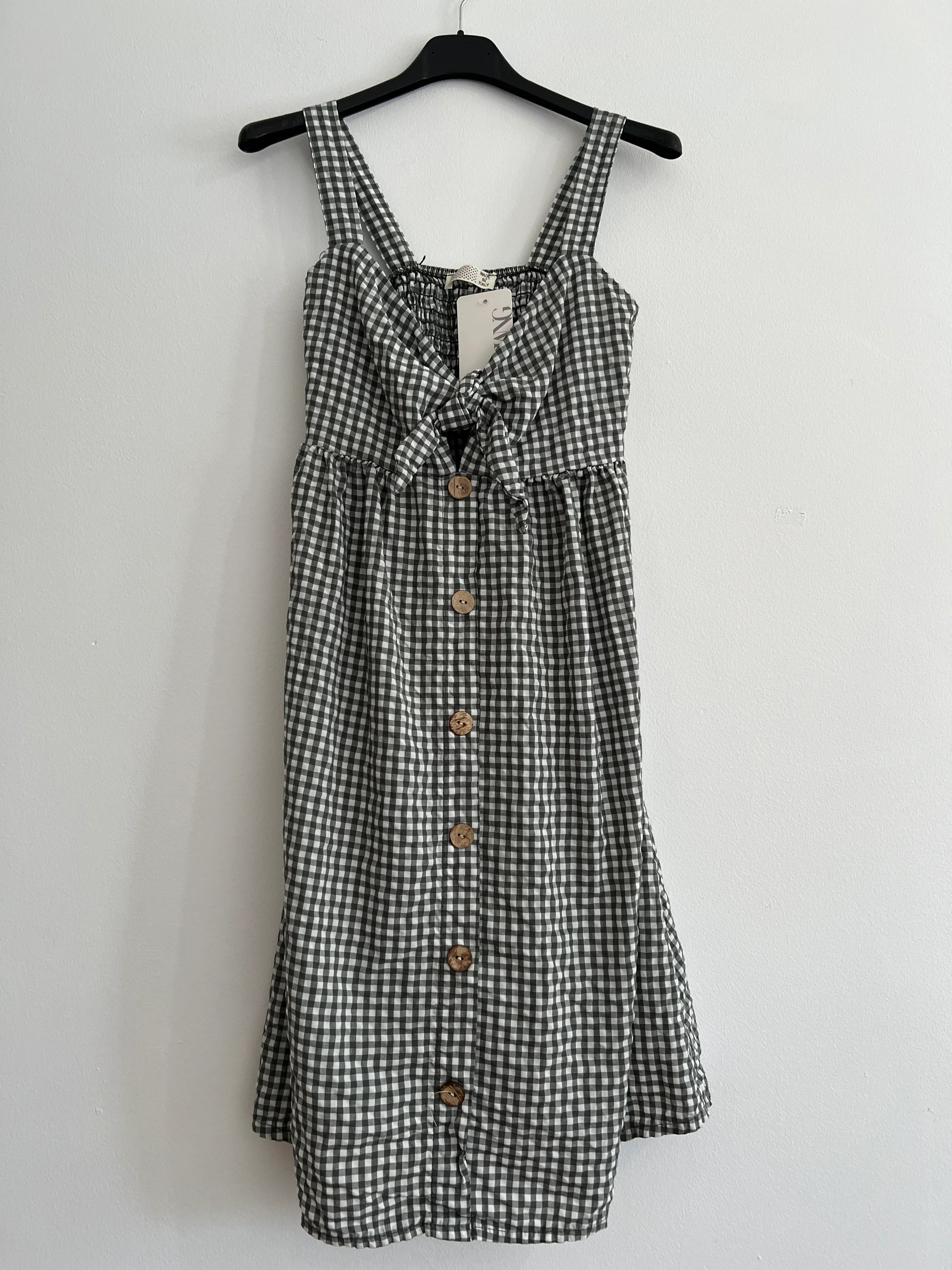 Vestido midi tirantes cuadro