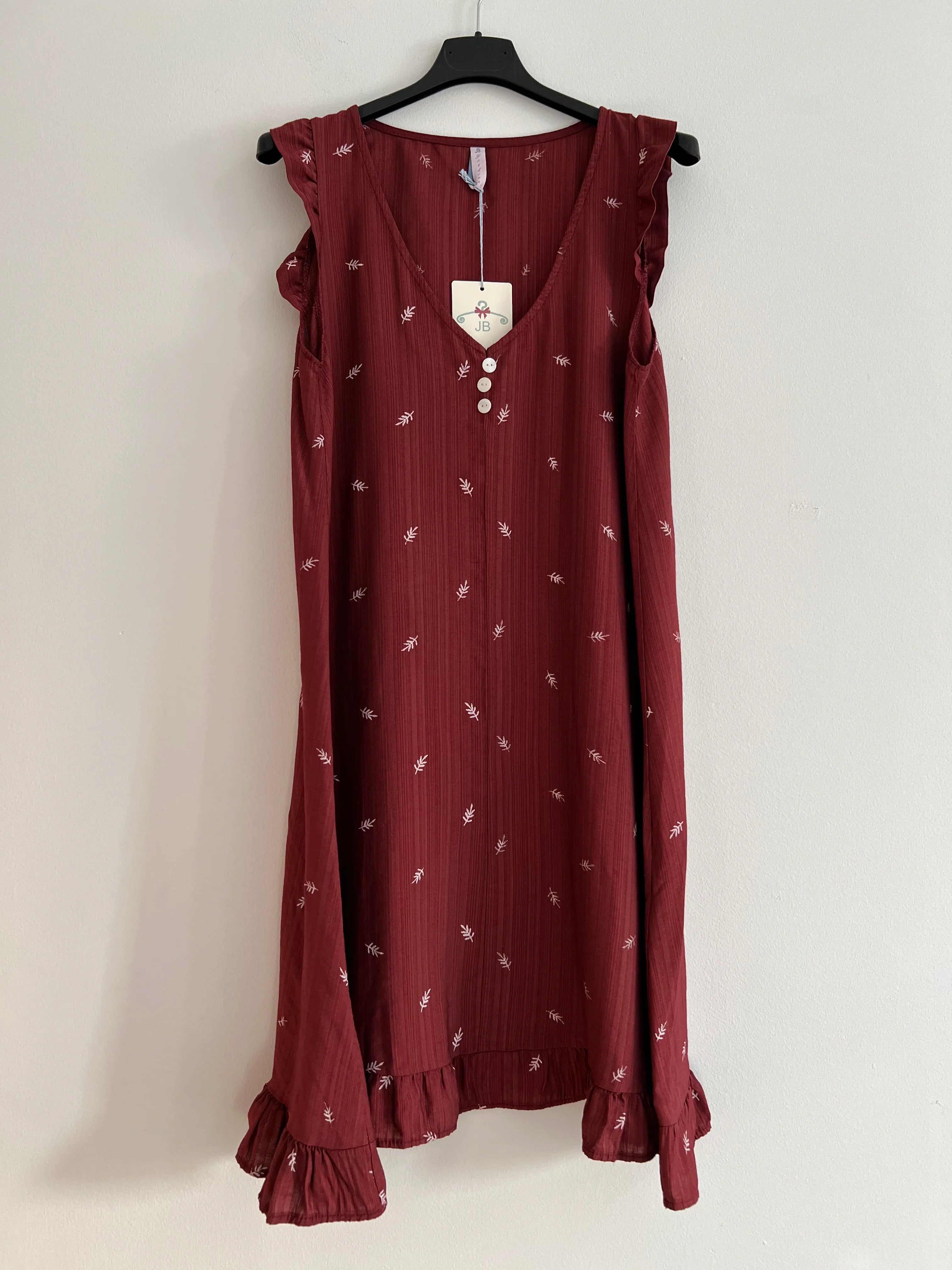 Vestido midi burdeo
