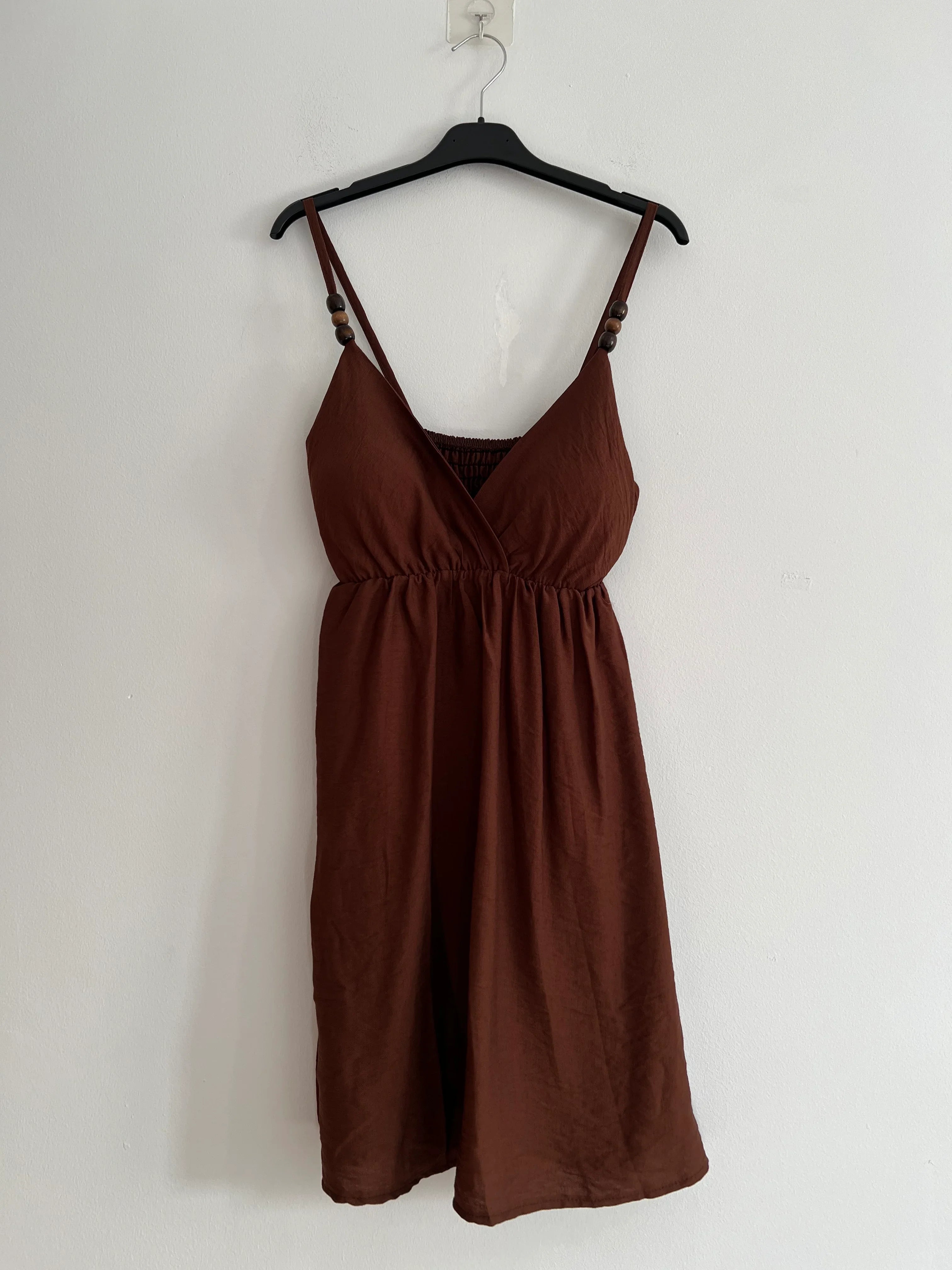 Vestido midi marron