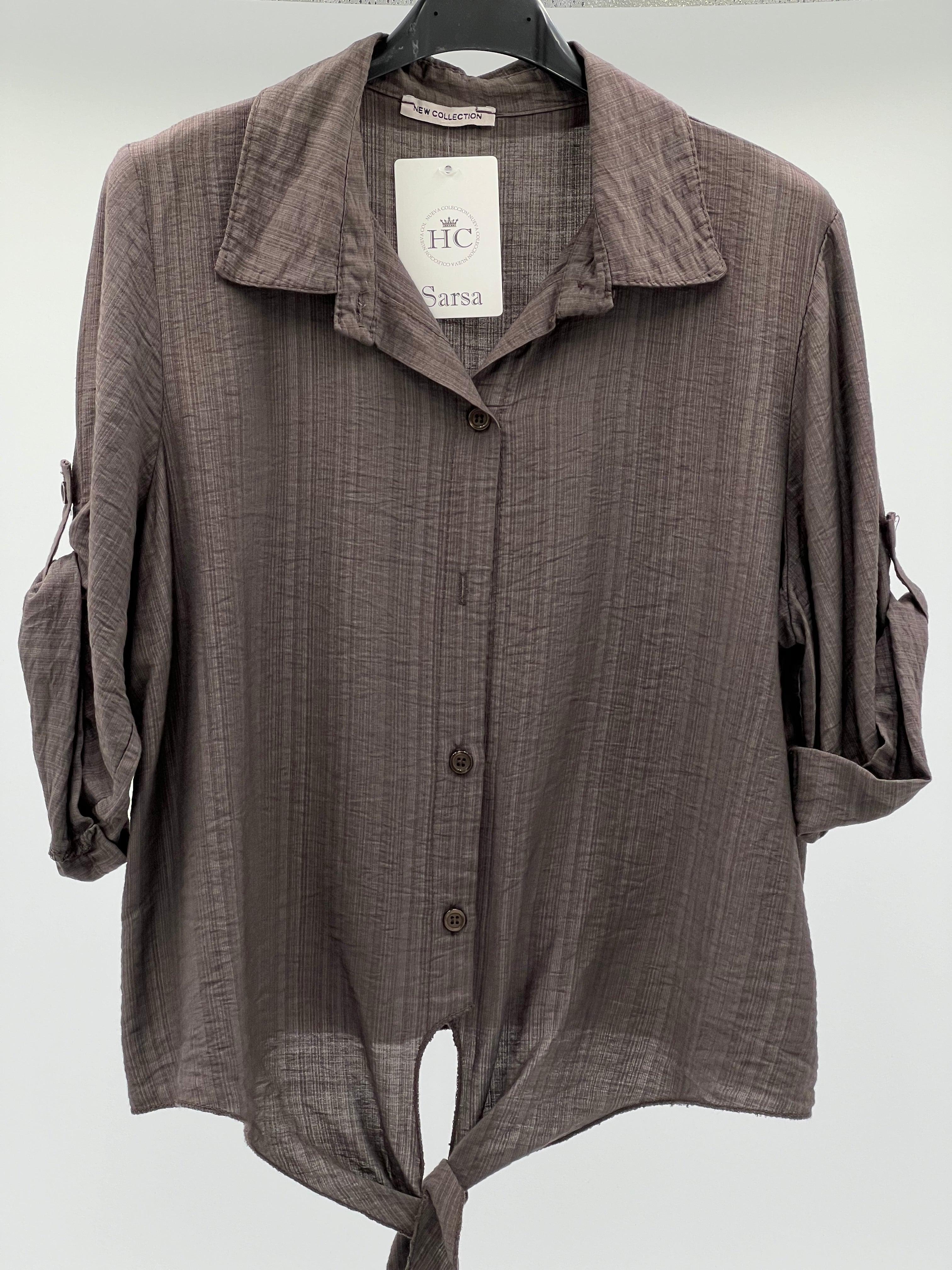 Camisa nudo marron