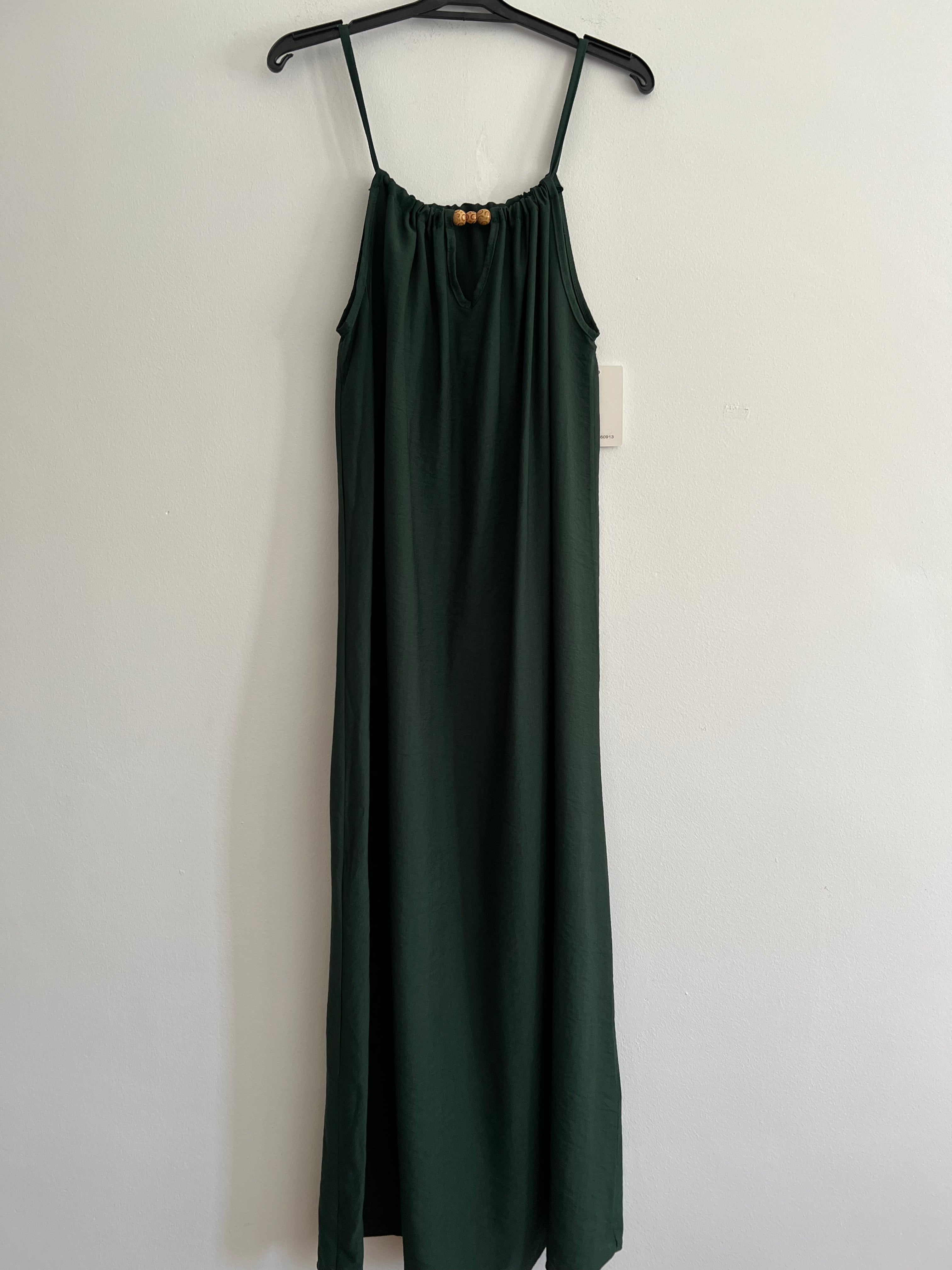 Vestido tirantes verde caqui