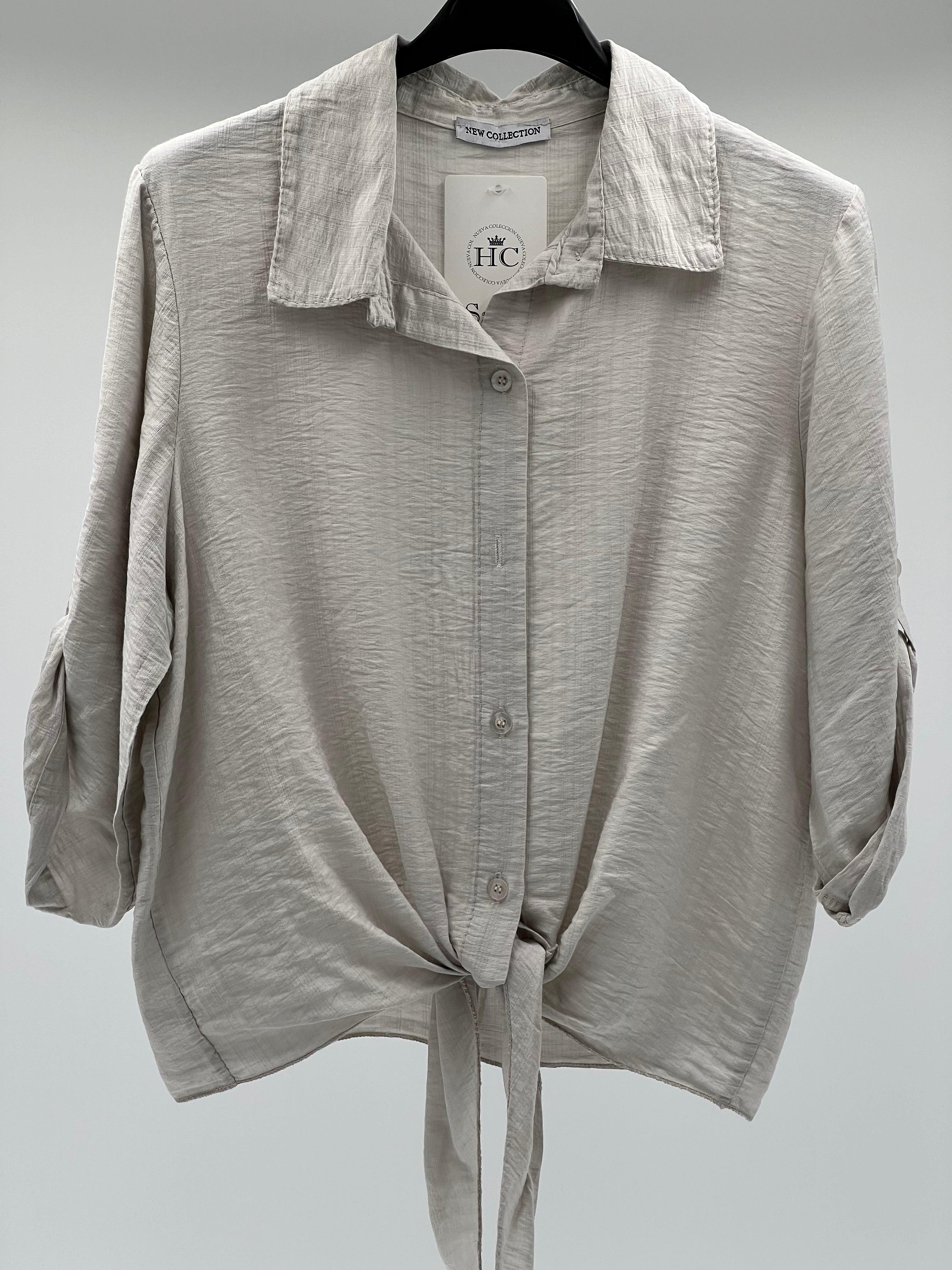Camisa nudo beige