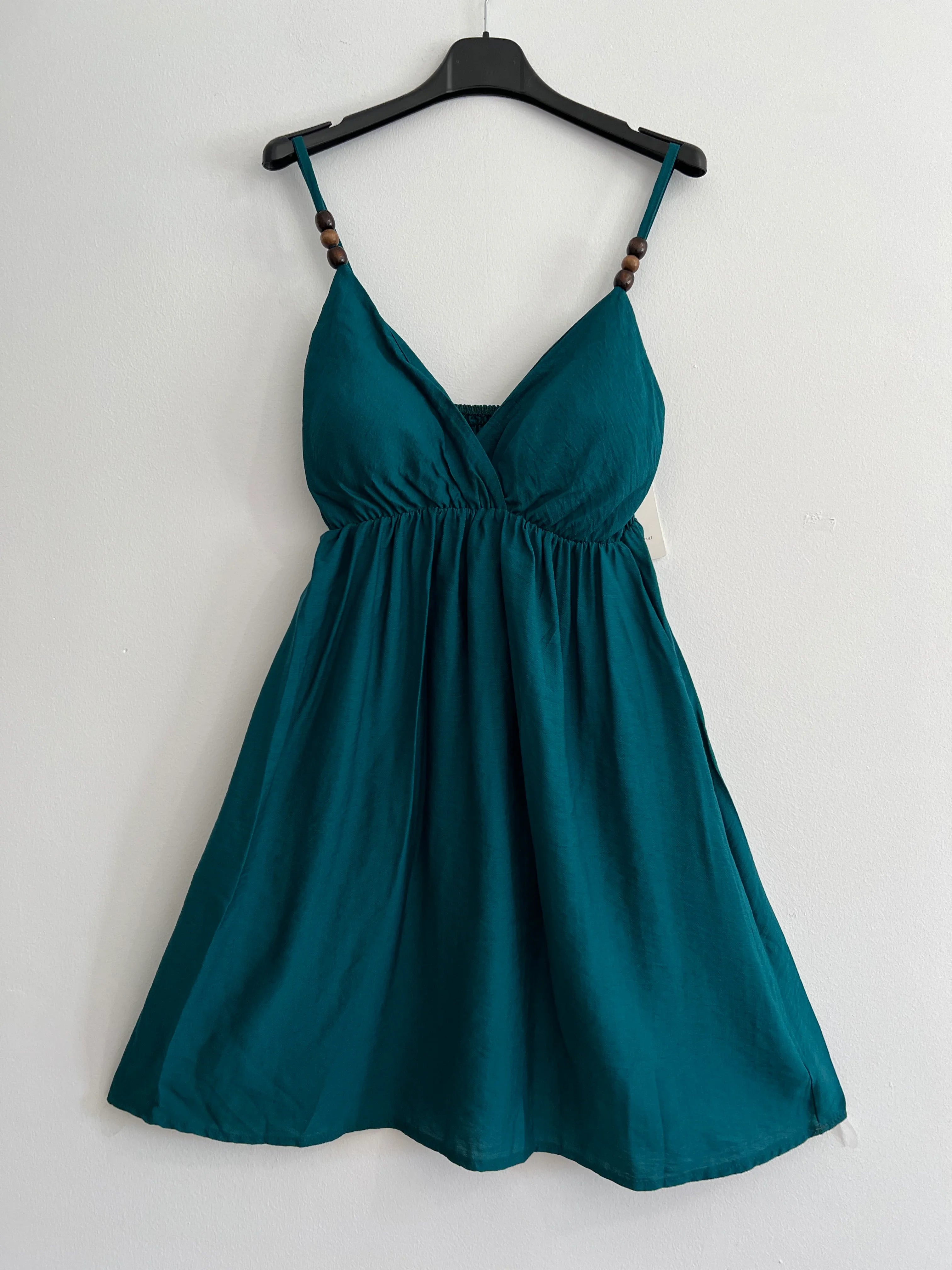 Vestido midi petroleo