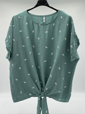 Camiseta estampado verde agua