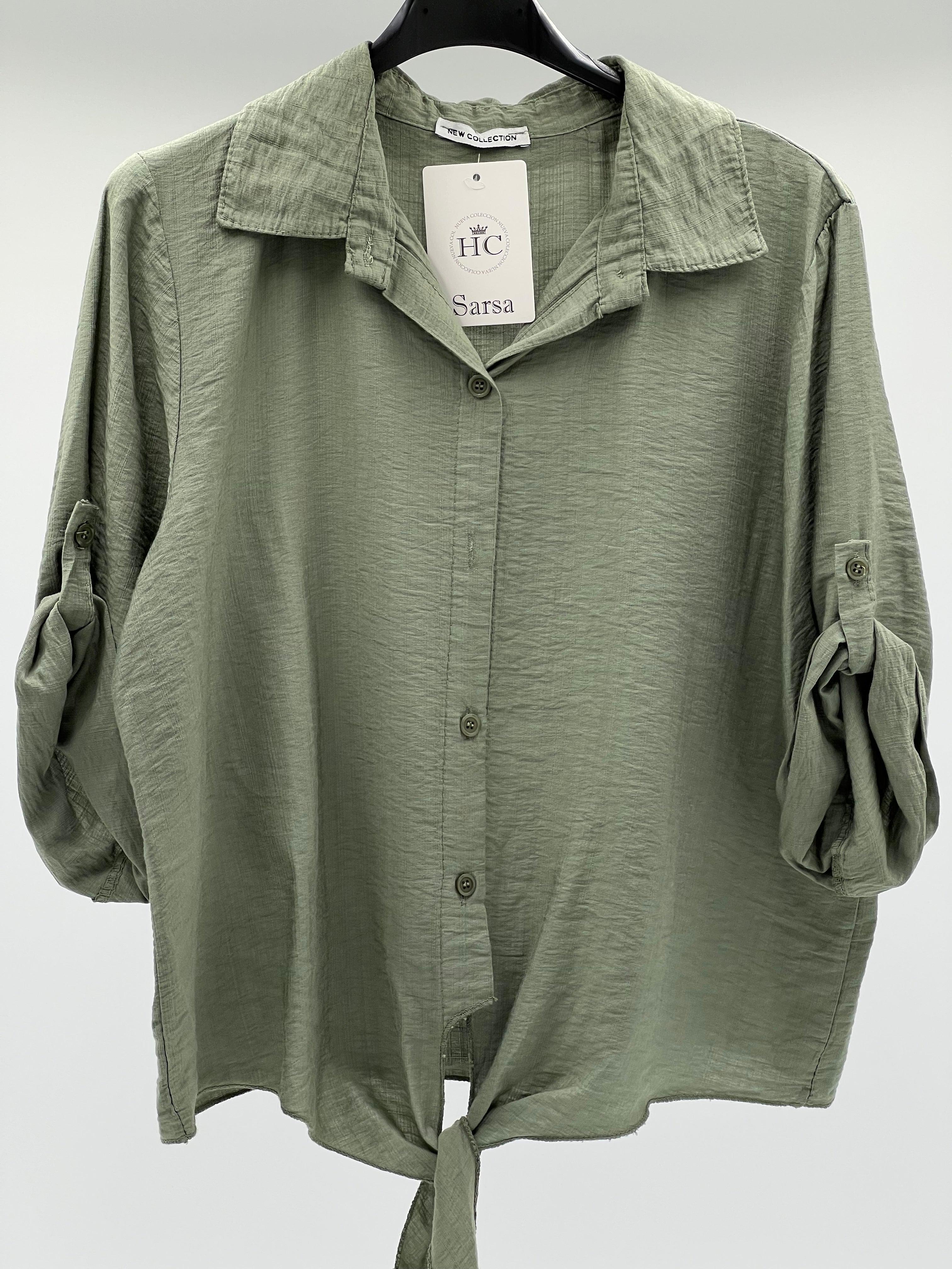 Camisa nudo verde caqui