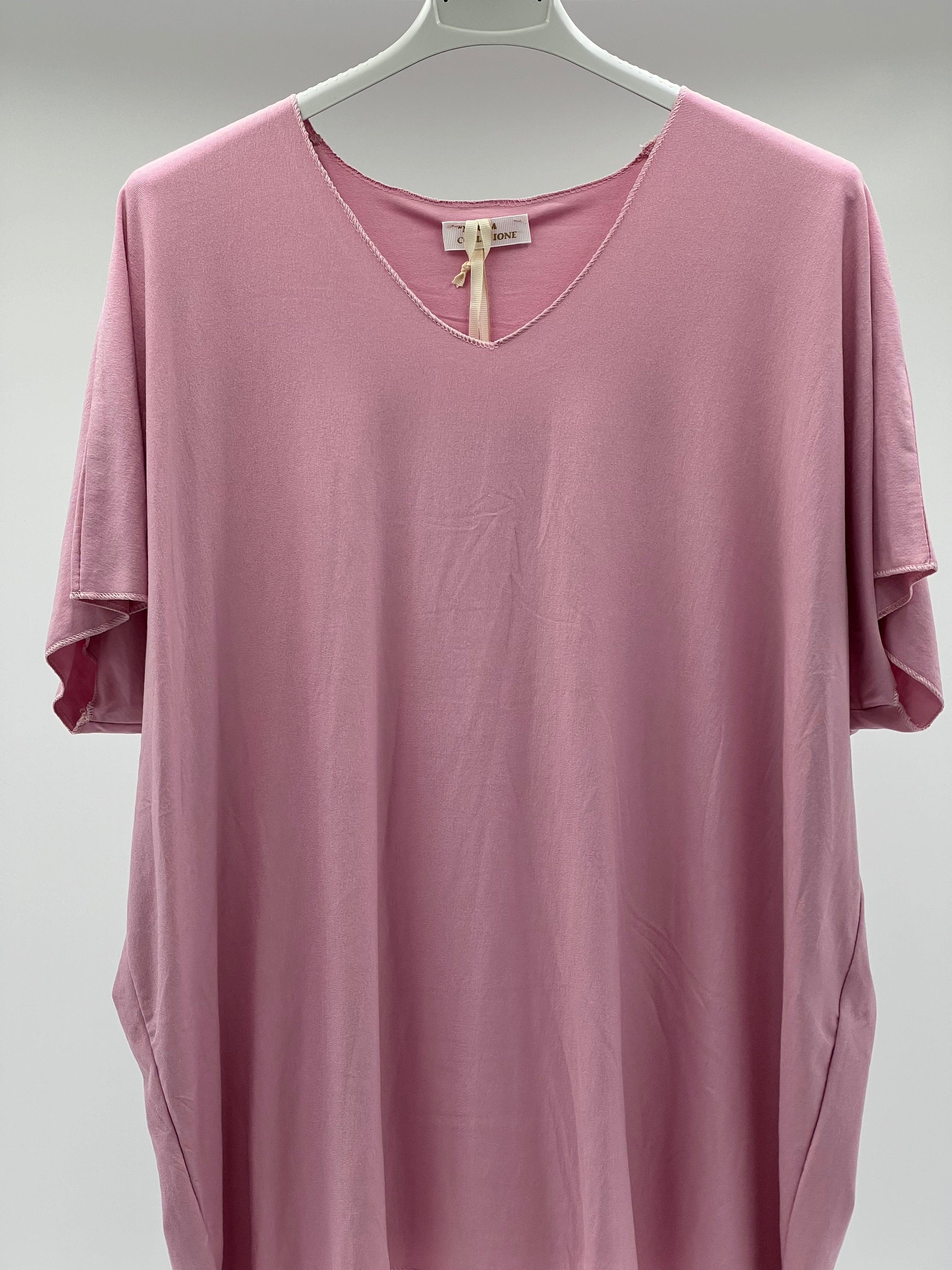 Camiseta pico rosa