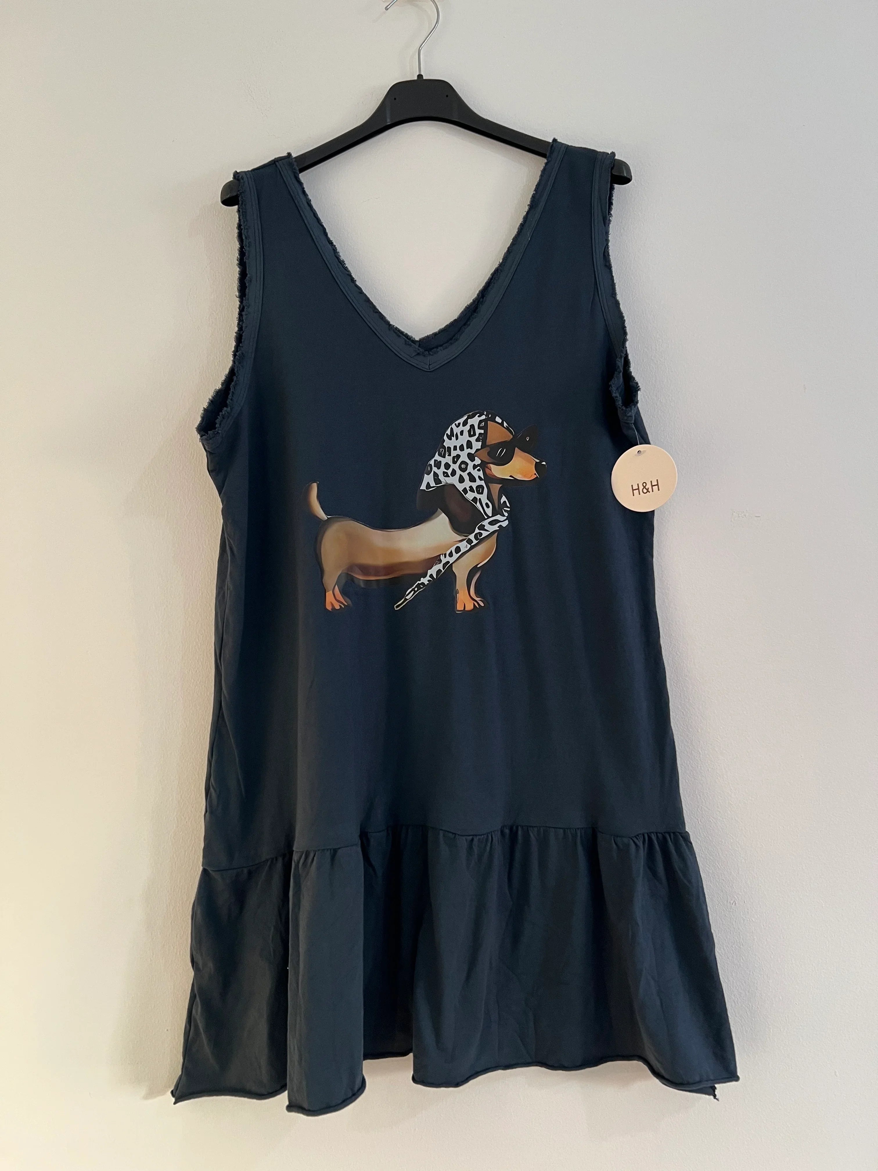 Vestido midi dibujo marino