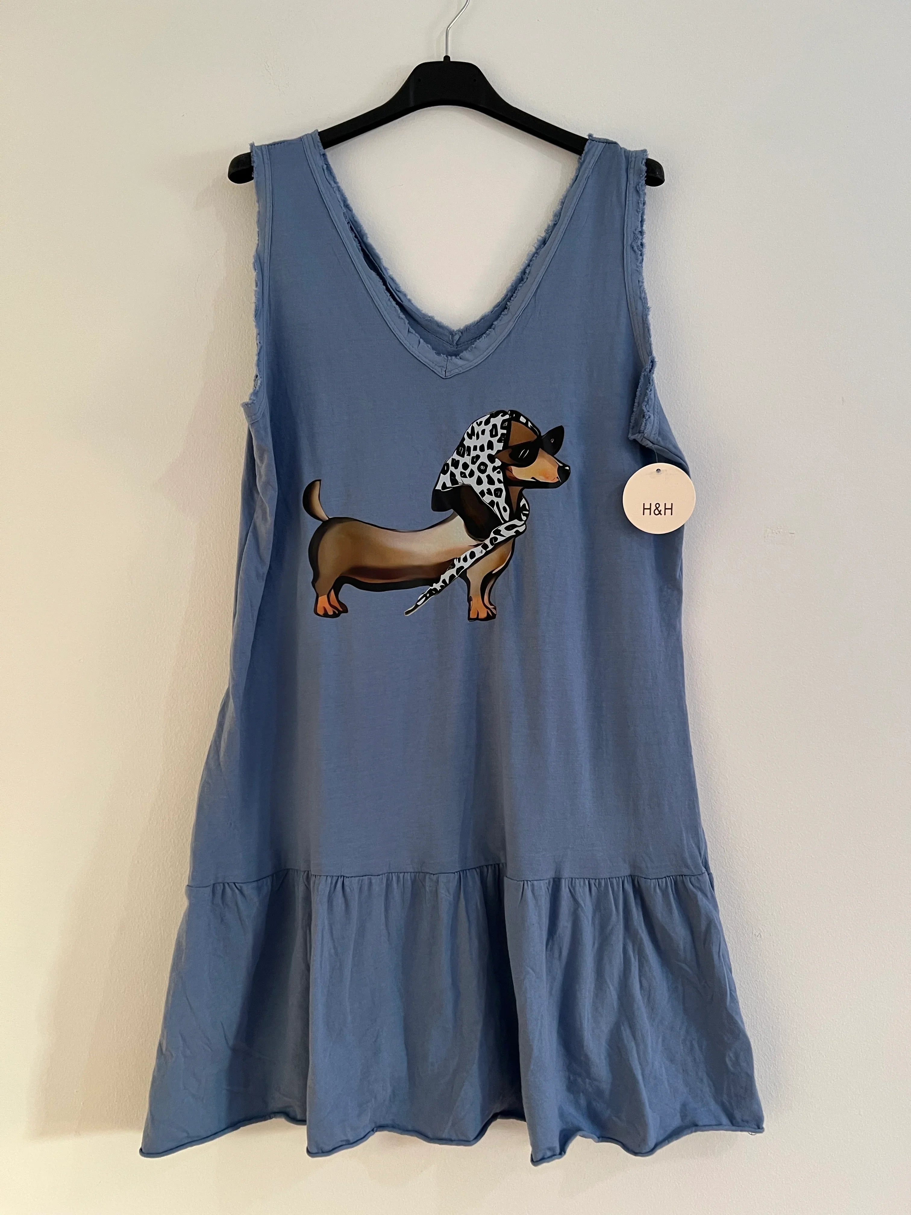 Vestido midi dibujo vaquero