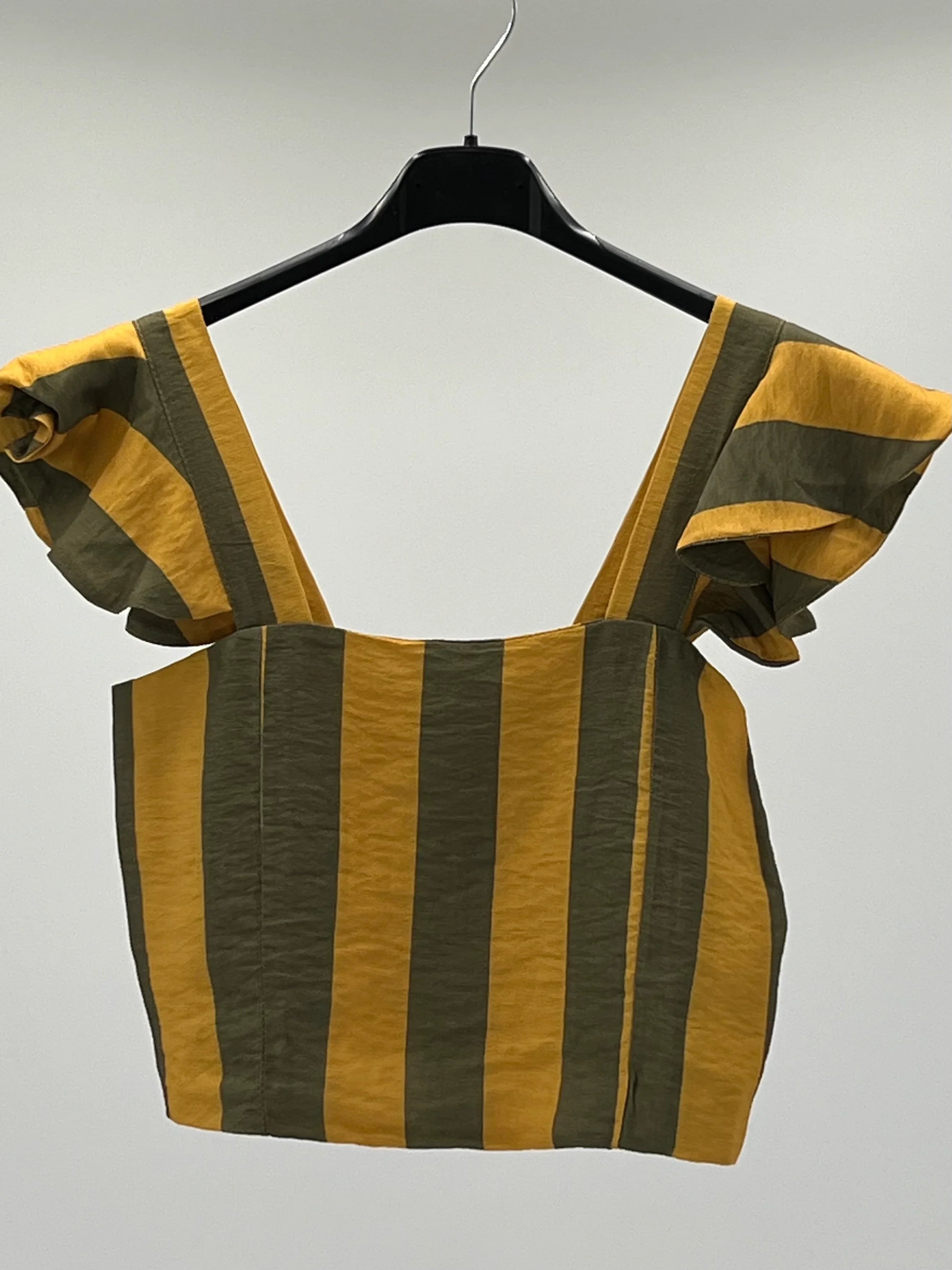 Top rayas amarillo y verde caqui