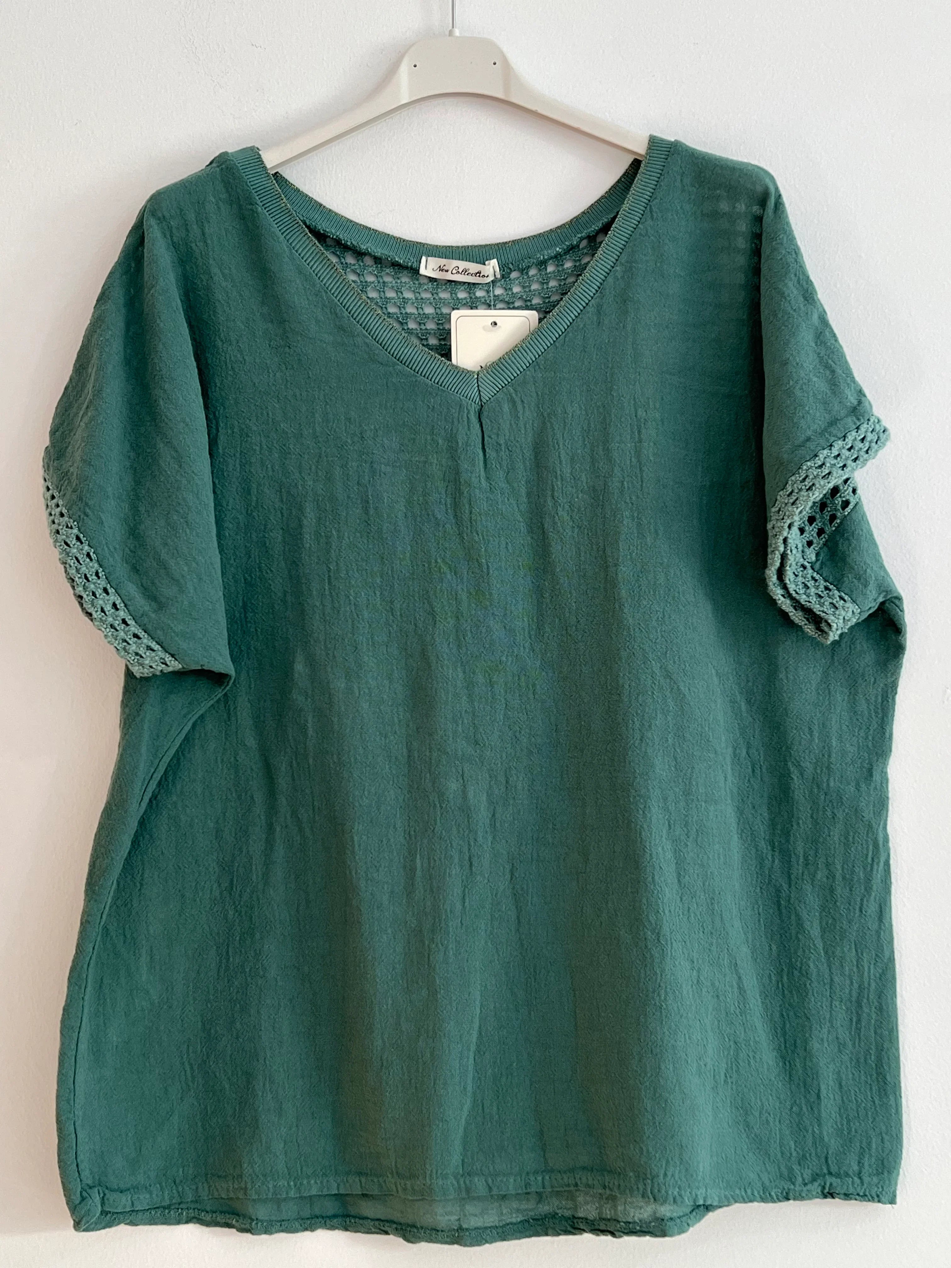 Blusa lino verde agua