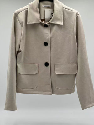 Chaqueta antelina beige