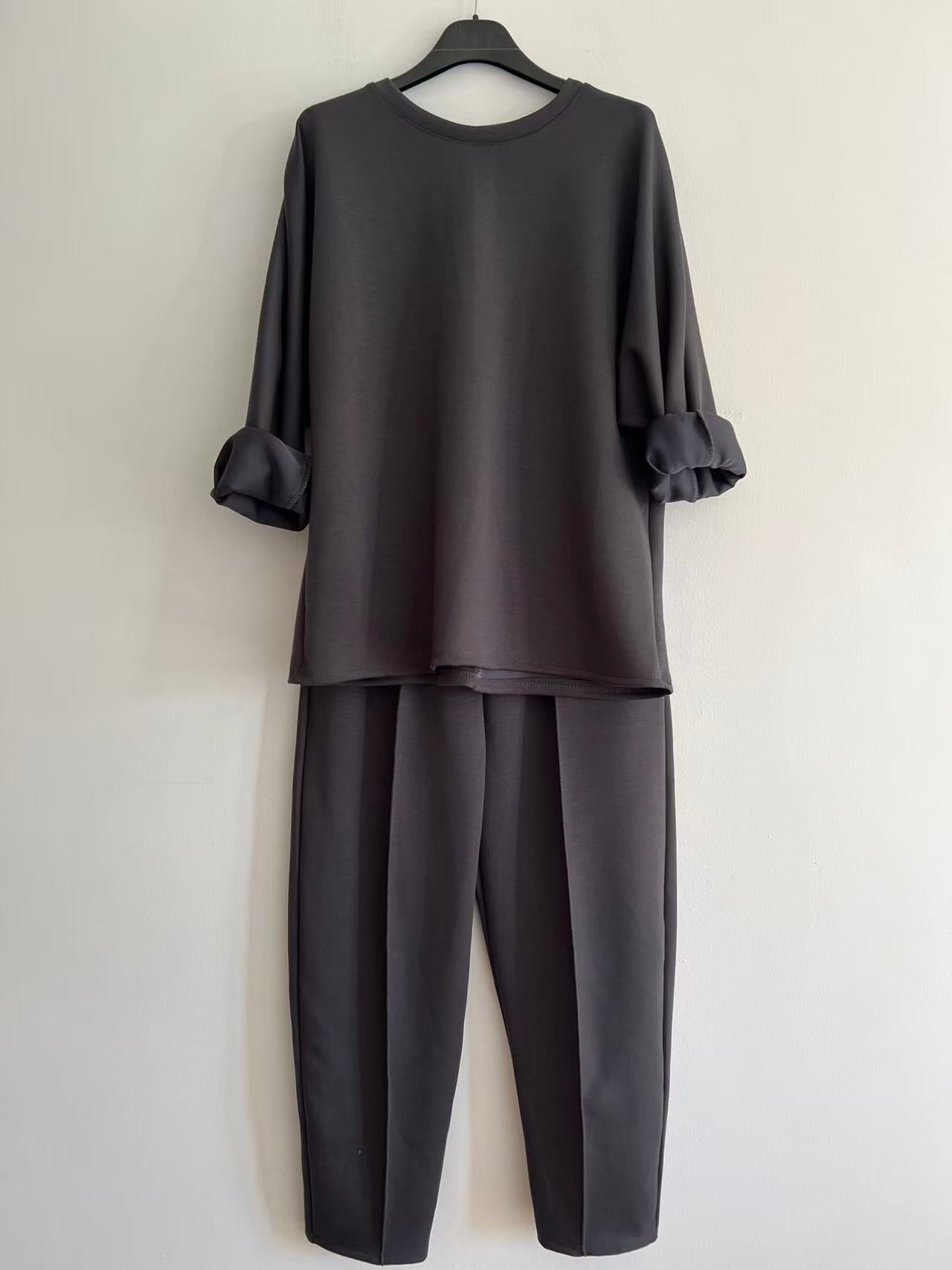 Conjunto chandal liso gris oscuro
