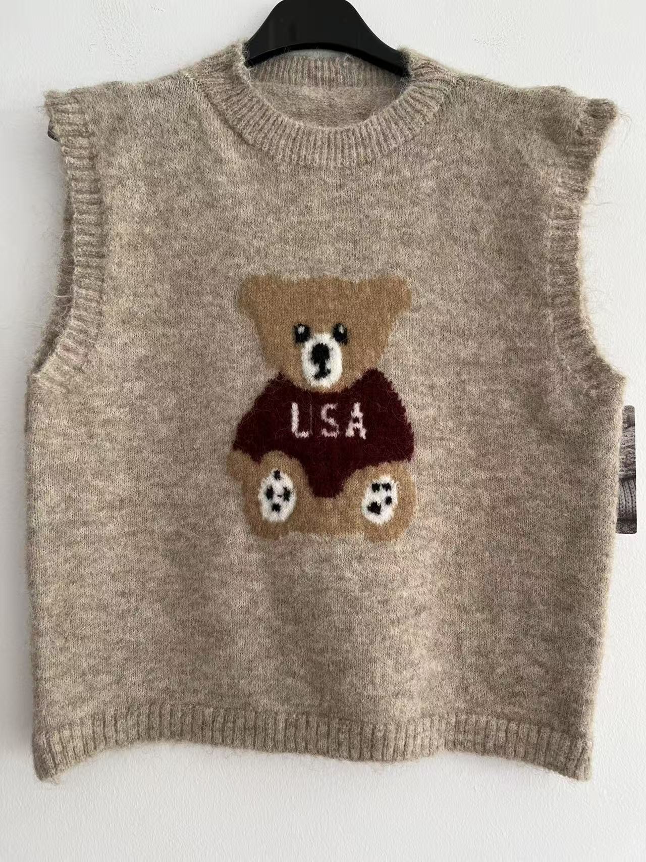 Jersey chaleco estampado ositos camel