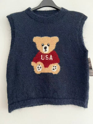 Jersey chaleco estampado ositos marino