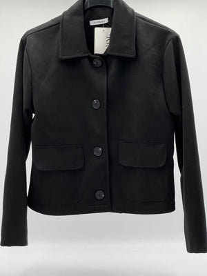 Chaqueta antelina negra