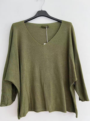 Blusa de puntos verde militar