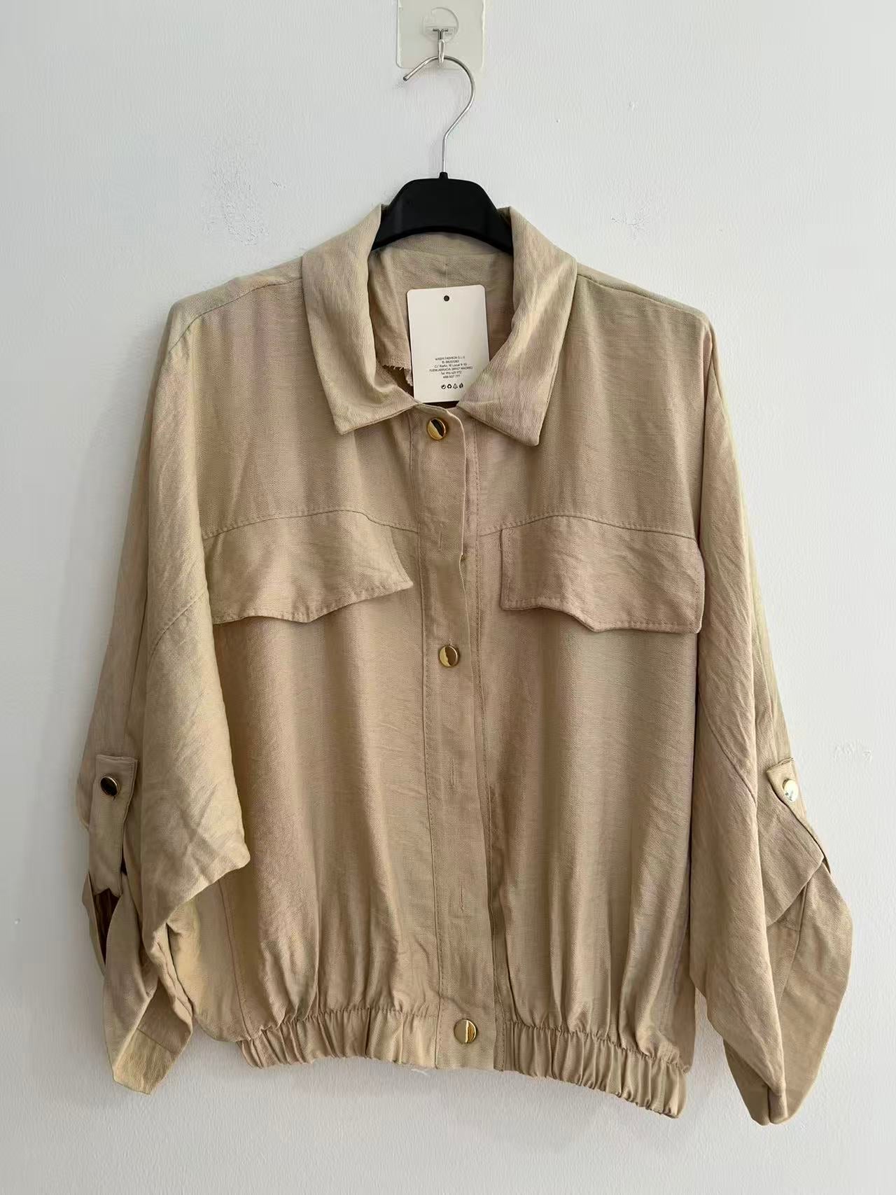 Camisa botones beige