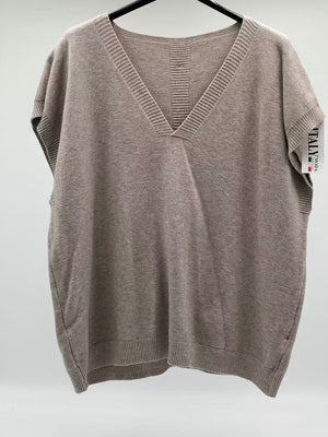 Jersey chaleco botones en trasera taupe