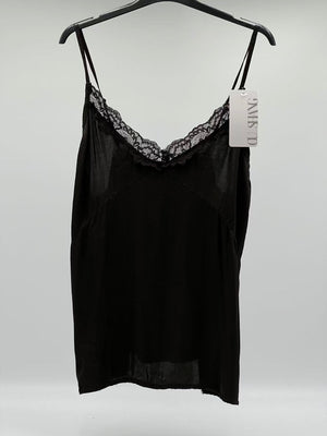 Tirantes raso encaje negro