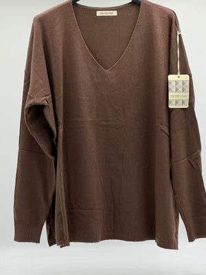 Jersey fino básico marrón