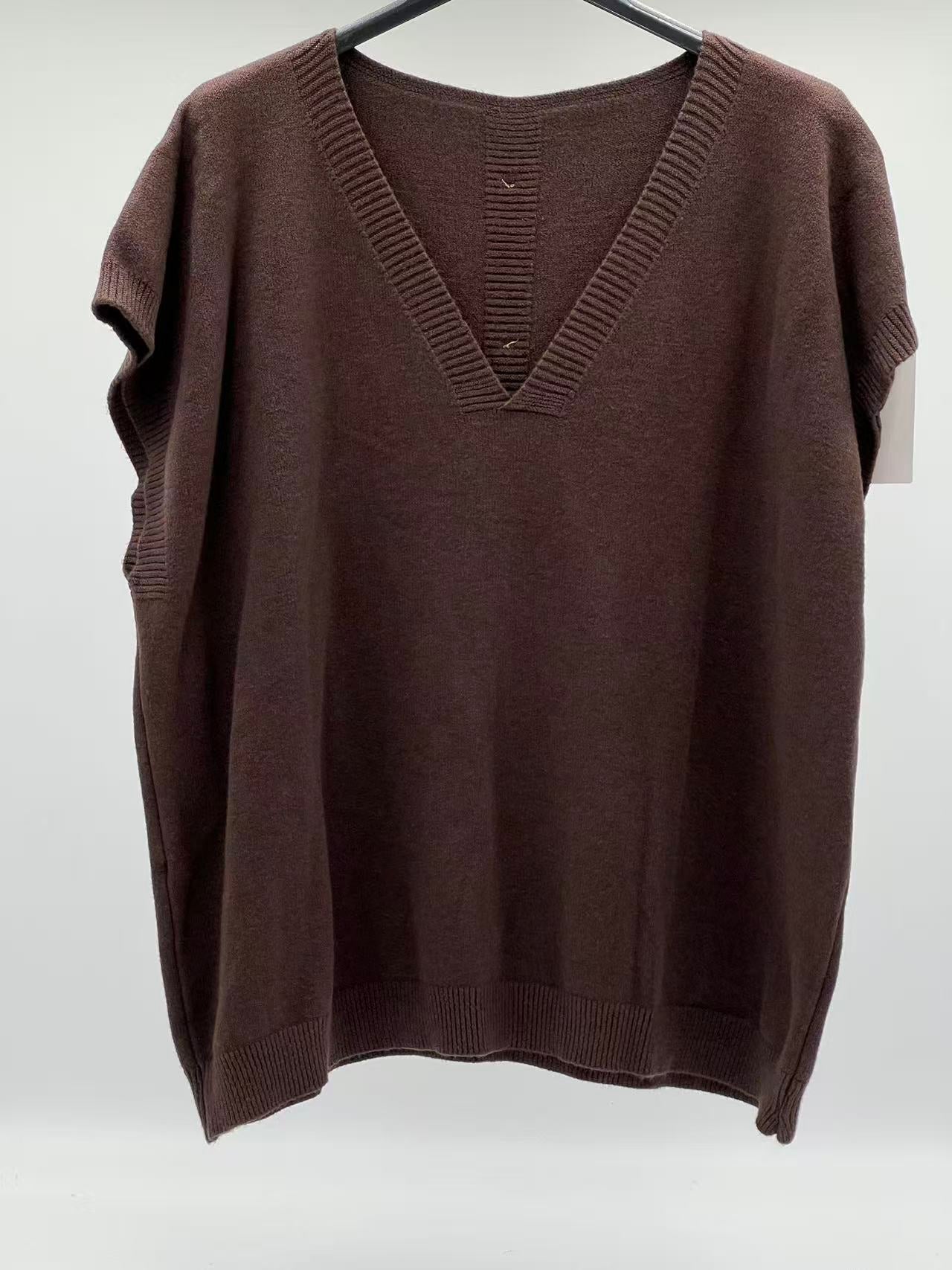 Jersey chaleco botones en trasera marrón