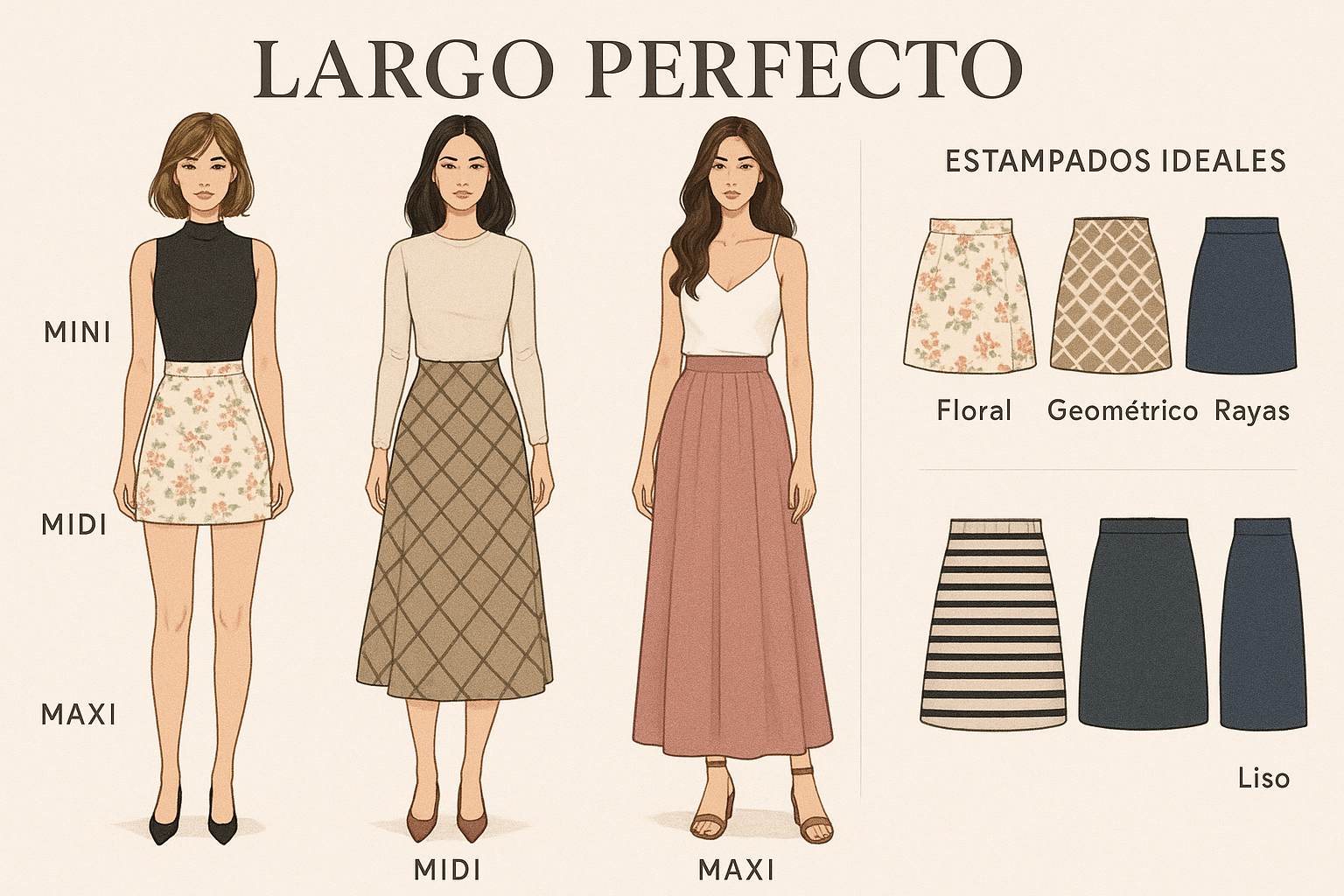 Falda Ideal: Cómo Elegir Largo y Estampado Perfecto