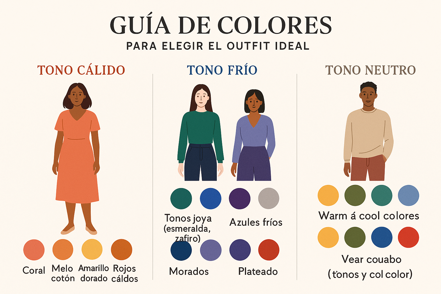Guía de colores que favorecen según el tono de piel: elige tu outfit ideal