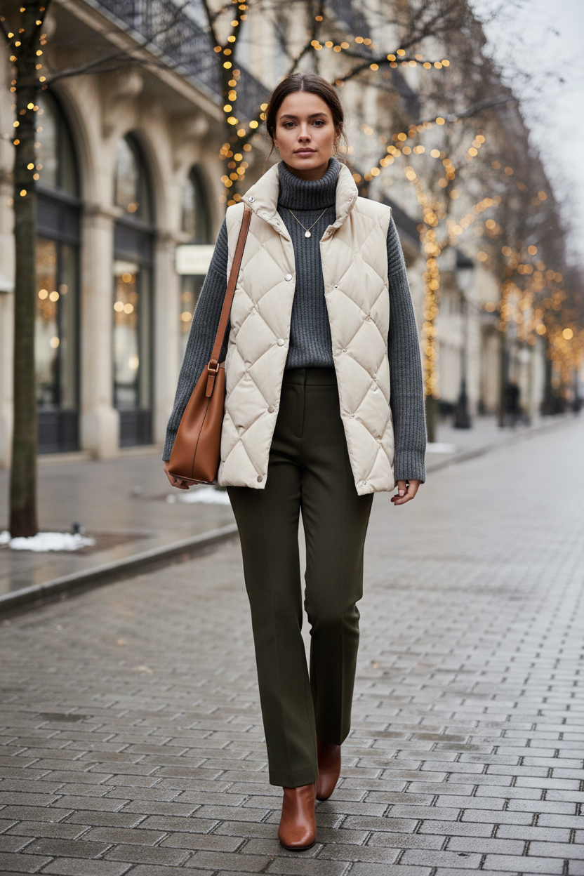 Looks de invierno con chalecos acolchados: comodidad y estilo sin esfuerzo
