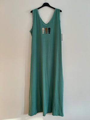 Vestido largo verde agua